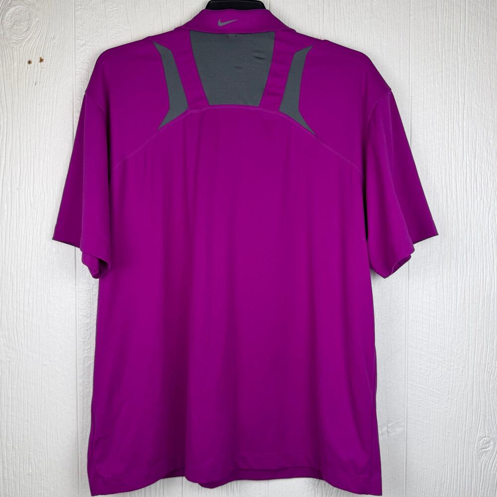 NikeGolf dri-fit polo shirt men’s XL purple & gray. Stowe Country Club logo - Picture 4 of 4